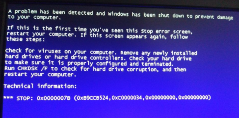 电脑开机蓝屏0x0000007b,台式电脑开机蓝屏0x0000007b